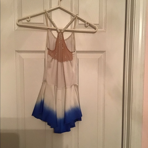 White & blue figure skating dress - Picture 5 of 7